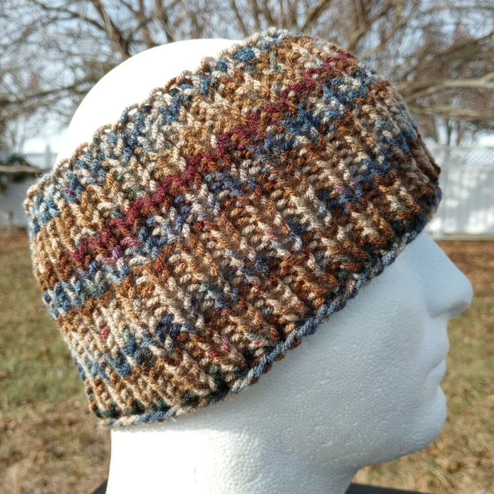 Men's Handmade Headband Circlet Bandeau Sierra Stripes Rib Knit USA Women's M/L - Picture 4 of 9